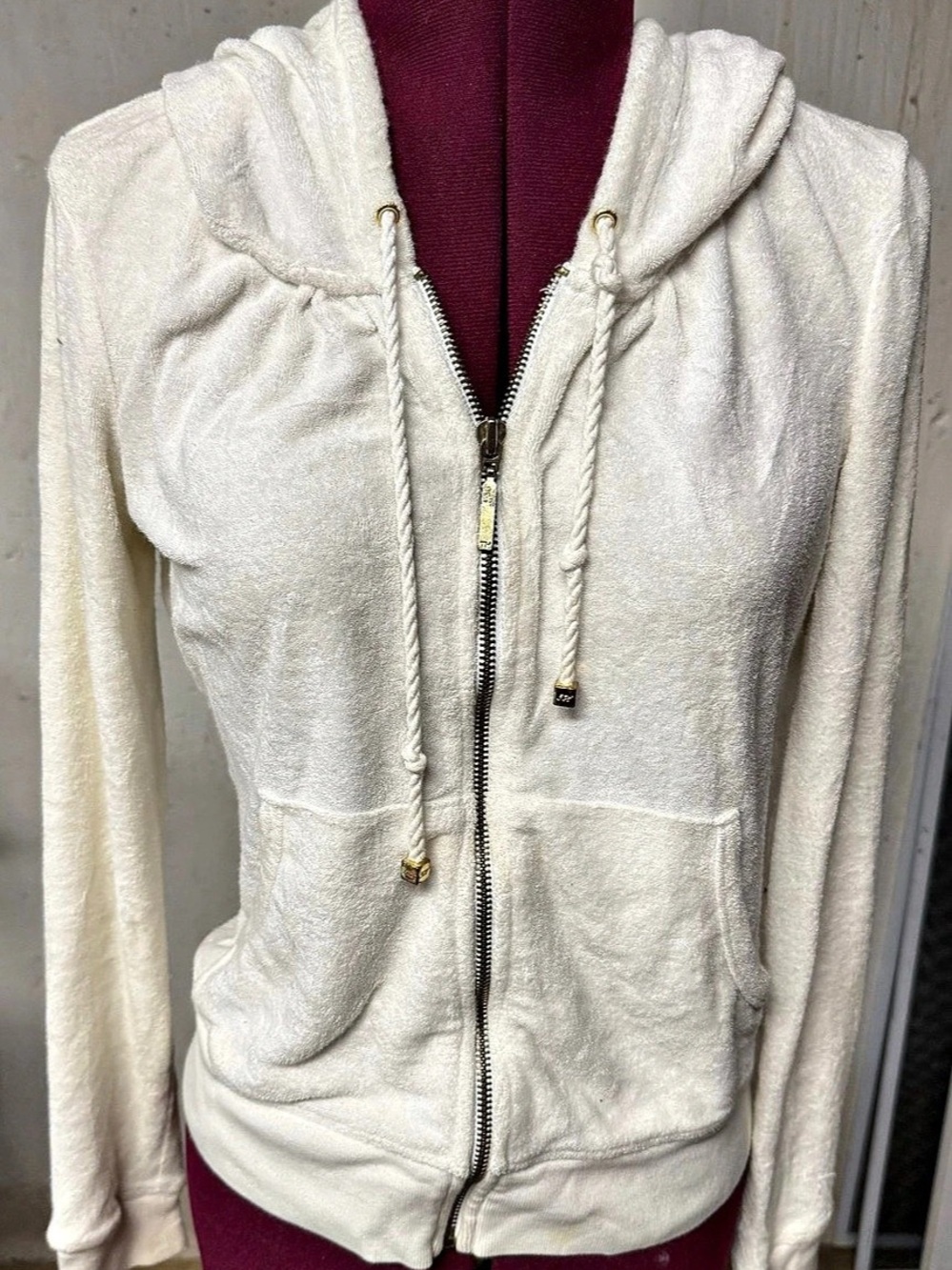 Tommy Hilfiger Zip-Up Hoodie in White Size S/P